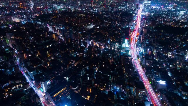 東京夜景　タイムラプス　渋谷