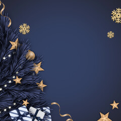 Fondo navideño de navidad con decoración
