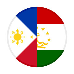 round icon with philippines and tajikistan flags	

