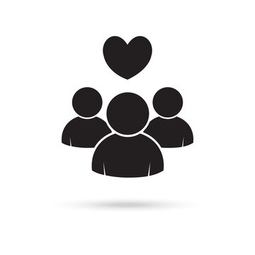 People Love With Heart Icon On White Background