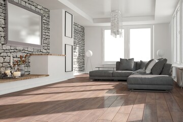 Modern interior design. 3D illustration