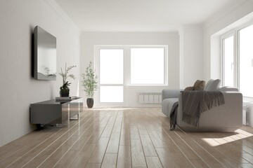 Modern interior design. 3D illustration