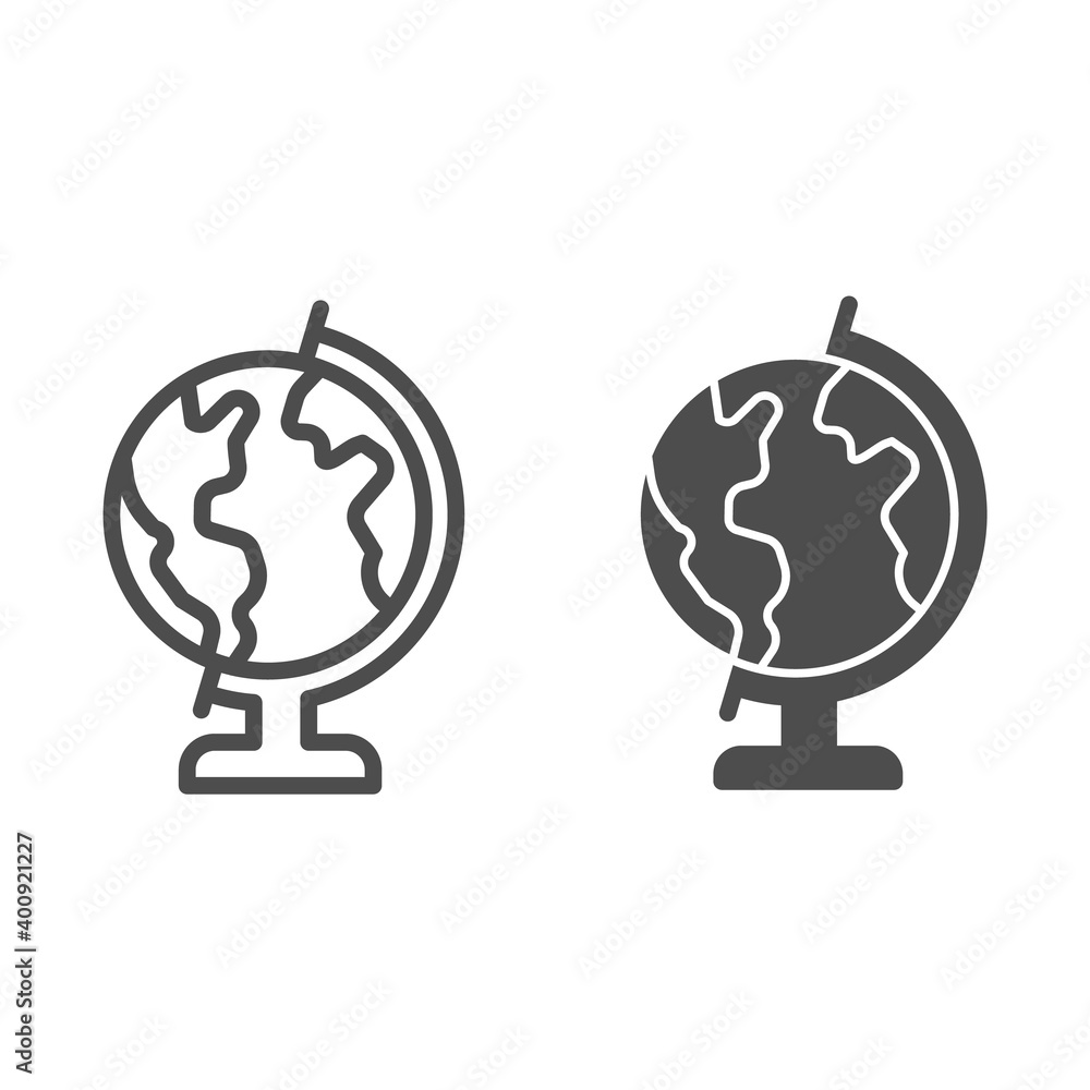 Aufkleber geographic globe line and solid icon, education concept, globe sign on white background, globe icon 