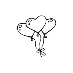 Balloon. hand drawn elements about love. Design elements isolated on white. Happy Valentine's Day background. Vector illustration