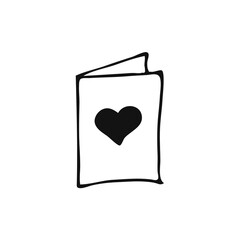 Envelope. Hand drawn elements about love. Design element isolated on white. Happy Valentine's Day background. Vector illustration