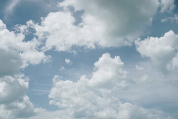Copy space minimal concept of summer blue sky and white cloud abstract blank.