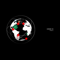 world map of coronavirus 2019.Vector illustration.covid-19 outbreak