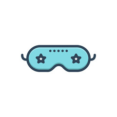 Color illustration icon for sleep mask