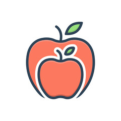 Color illustration icon for apple