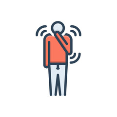 Color illustration icon for nervous