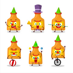 Cartoon character of curry with various circus shows