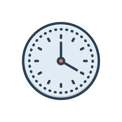 Color illustration icon for clock