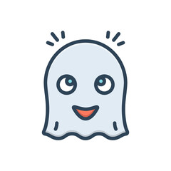 Color illustration icon for ghost