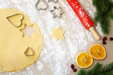 A hand holding a piece of food. heart in hands. Happy christmas