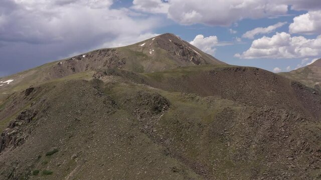 High definition drone aerial video flying near square top mountain, Guanella Pass, Rocky Mountains, Colorado, USA.