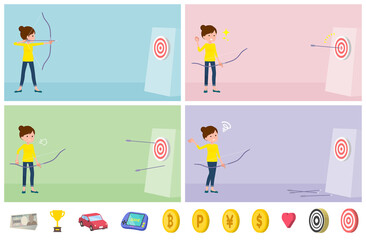 flat type Bun hair mom_Bow and arrow