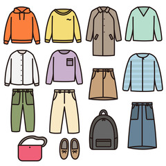 洋服 ファッション イラスト セット