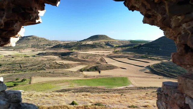 Some aerial shots of the XI century ruined castle near Fuentelsaz, a beautiful and typical village of Castilla-La Mancha, land of Don Quixote.