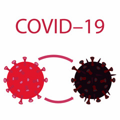 mutation of the coronavirus. new virus. covid-19. illness, cold. new strain. vaccine. lockdown. vector eps 10