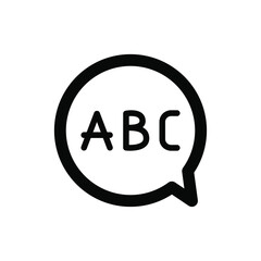 Speech bubble with ABC icon