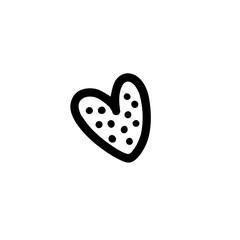a cute heart is a symbol of love. Vector illustration in doodle style. Design for Valentine's Day, Wedding, Holidays 