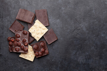 Various chocolate pieces