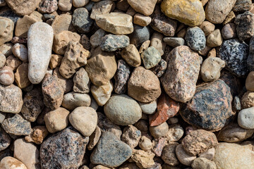 background of lots natural stones, pebble pattern, cobblestone design