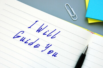 I Will Guide You inscription on the page.