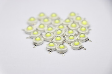 1W LED bulb. Group of LED Bulbs on white background