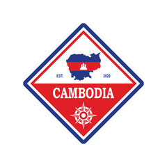 Cambodia Map Vector , Asia Logo