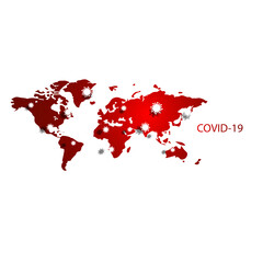 world map of coronavirus 2019.Vector illustration.covid-19 outbreak