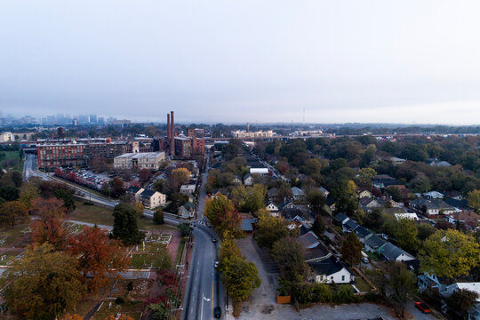 Cabbagetown/Grant Park/Oakland Cemetery Area - Atlanta, GA,  Aerial View