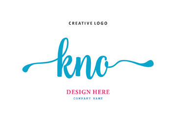 KNO lettering logo is simple, easy to understand and authoritative - obrazy, fototapety, plakaty