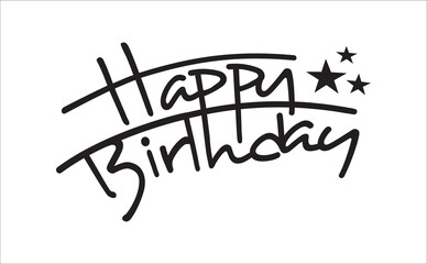 Happy Birthday Vector hand drawn unique typography design decoration, modern ink brush calligraphy isolated Text