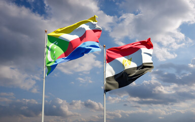 Flags of Egypt and Comoros.