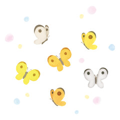 蝶々の水彩ベクターイラスト