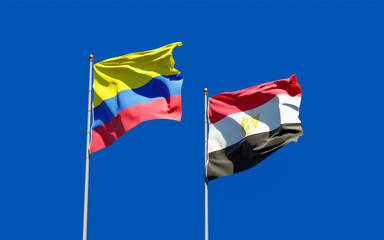 Flags of Egypt and Colombia.