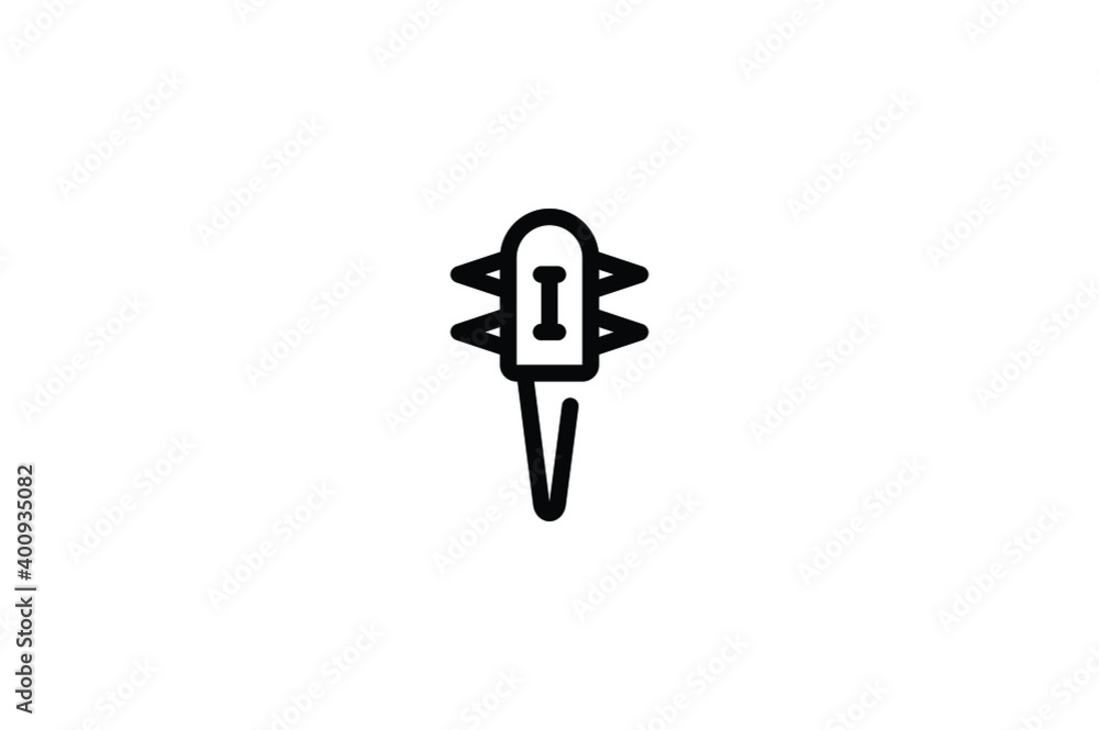 Sticker viking outline icon - mace