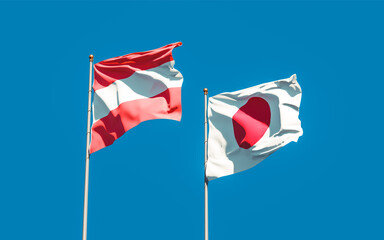 Flags of Japan and Austria.