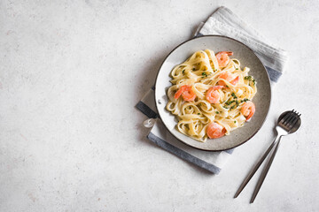Shrimp fetticcine pasta