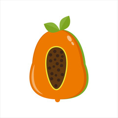 vector cartoon papaya fruit with design eps 10