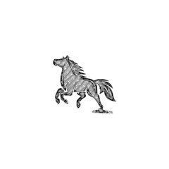 horse illustration logo icon di design with vintage style