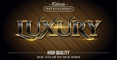 Editable text style effect - Luxury with Gold and Black text style theme.