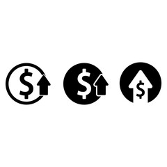 cost reductions icon, decrease icon, increase icon vector symbol