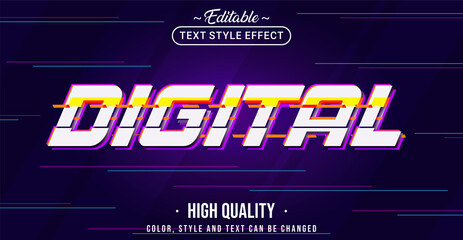 Editable text style effect - Tech Digital text style theme.