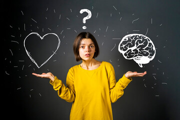 Brain or heart? A young girl is puzzled by the choice between a rational logical decision and an...