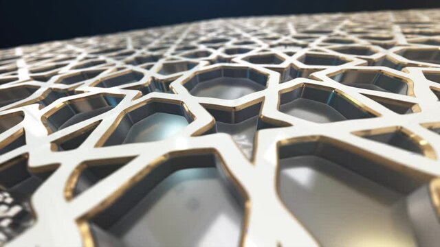 4K islamic pattern background, islam religious 3d animation intro

