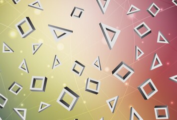 Light Green, Red vector backdrop with rhombus.