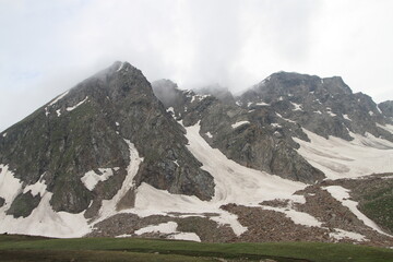 trekking  and hiking on snow mountains of Kashmir 
