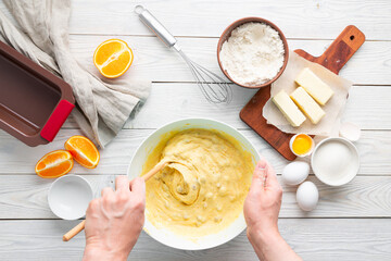Raisin pie making process with ingredients, flat lay